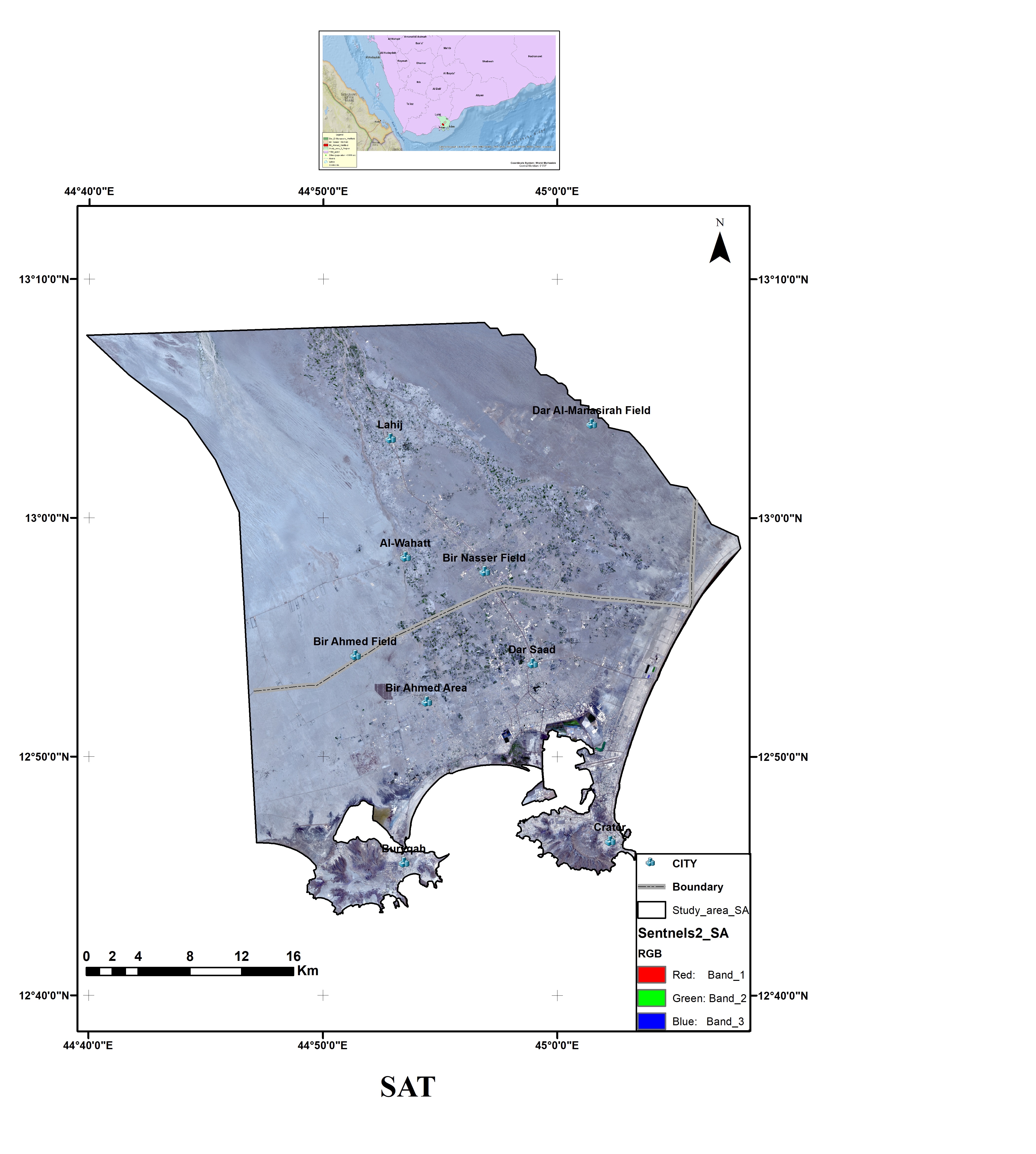 Satellite image of the study area (Sentinel-2, [11])